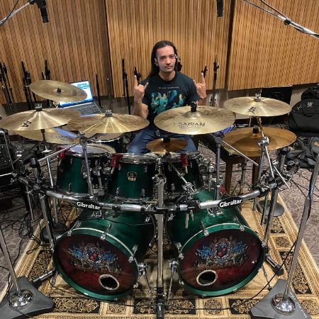 Paris Bierk was photographed as he played drums.